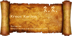 Krecs Karina névjegykártya